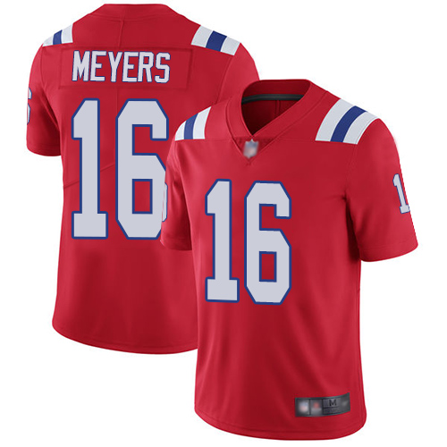 New England Patriots Football 16 Vapor Limited Red Men Jakobi Meyers Alternate NFL Jersey